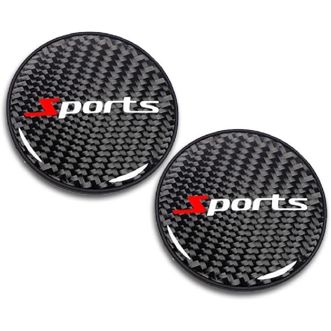 Car Cup Holder Coaster, 2 PCS Carbon Fiber Non-Slip Embedded Coasters, Universal 2.75 Inch Cup Holder ert Coaster Pad, Non-Slip Bottle Pad Embedded