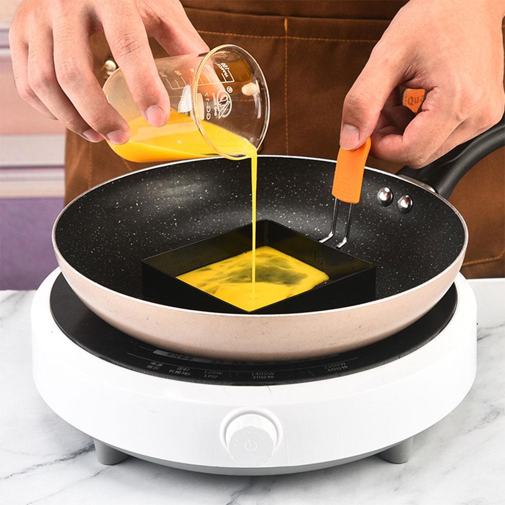 Квадратная форма для яиц из нержавеющей стали, кольца для жареных яиц, квадратная форма для блинов с антипригарным покрытием, кексы, омлетница, жарка яиц, кухонный инструмент