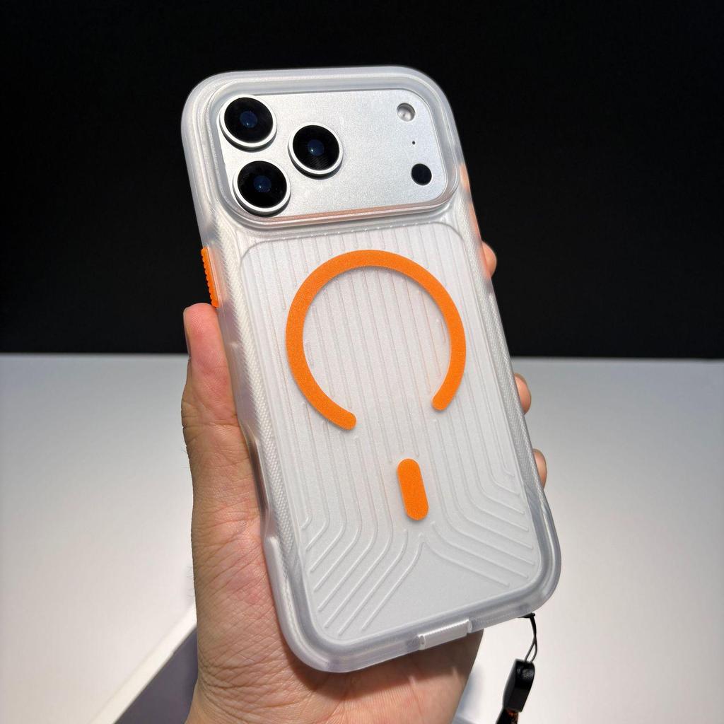 Luminous Magnetic Anti-slip Strip for Apple 17PROMAX iPhone16 Matte Soft Case