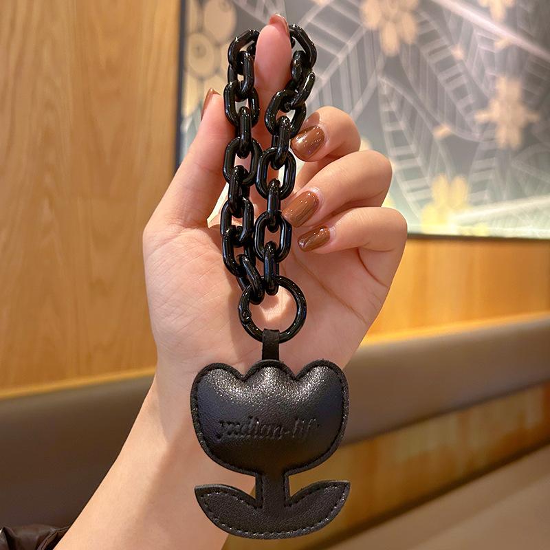 Кольцо-цепочка Love Leather Yxdian-life Keychain Подвеска Trend Star Flower Mickey Head Accessories Key Chain Bag Trinket Women