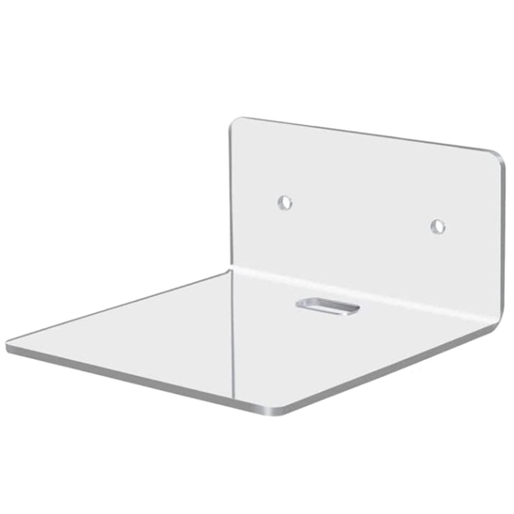 Clear Acrylic Floating Shelves Adhesive Display Shelf with Cable Clips Floating Stylish Storage Rack for Living Room