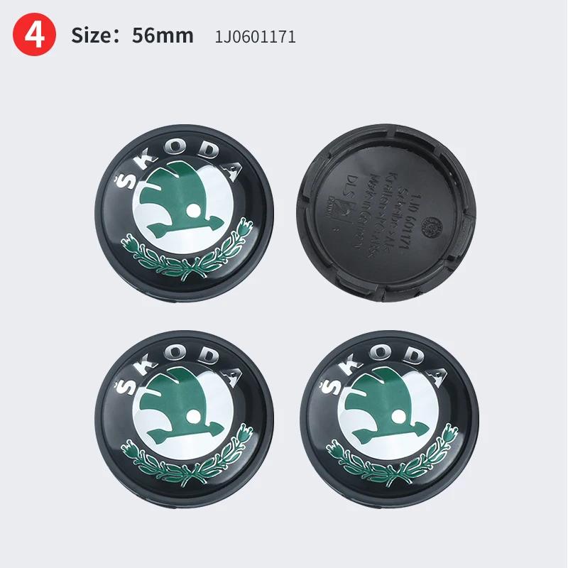 AAAJD1 4pcs 56mm 65mm 75mm 5JA601151A 1J0601171 3B7601171 Car Wheel Center Hub Cover Badge Emblem For Skoda Fabia Superb Rapid Yeti