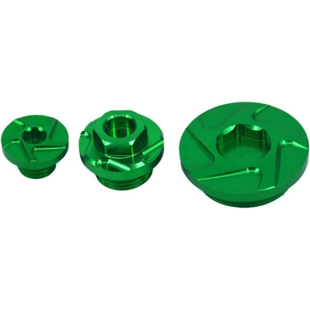 CNC Billet Engine Timing Cover Oil Filter Plugs Bolts Set Compatible with KX250F KXF250 KXF 250 KX450F KXF450 450 KLX450R KLX 450R