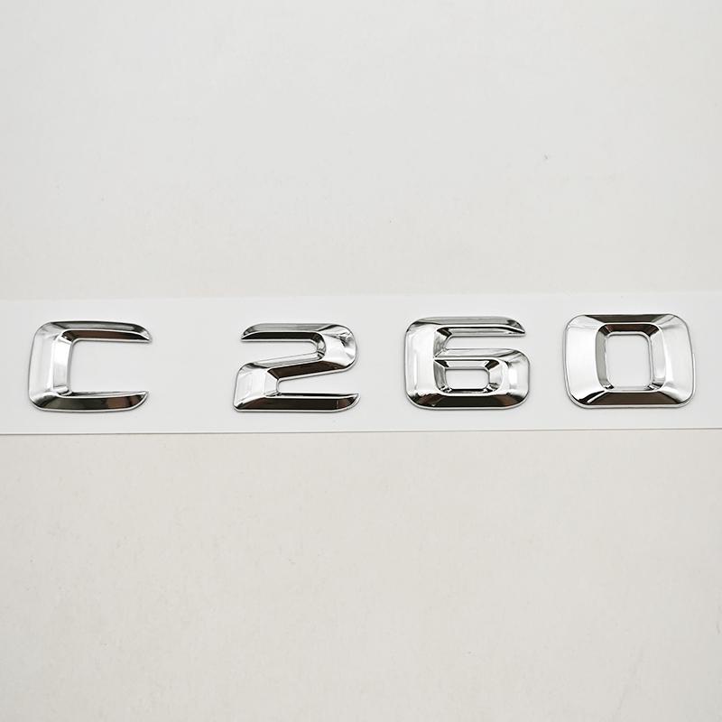 3D ABS Car Letters Logo C200 C250 C260 4MATIC Rear Trunk Badge Emblem Sticker For Mercedes Benz C Class W206 Tail Accessories DY6