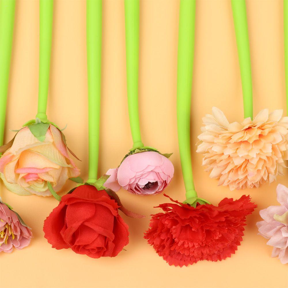 Домашний декор Фирменные канцелярские принадлежности 0,5 мм Черные чернила Силиконовая ручка Гелевые ручки Цветочные карандаши Нейтральный карандаш