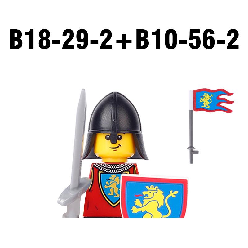 MOC Средневековый Военный Замок Оружие Римский Рыцарь Шлем Щит Аксессуары Строительные Блоки Зеленый Дракон Лев Крестоносец Кирпичи Игрушка