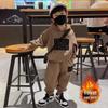 2023 Boys' & Girls' Trendy Western-Style Suits: Spring/Autumn Sports Sweatshirts & Winter Plus Velvet Two-Piece Sets