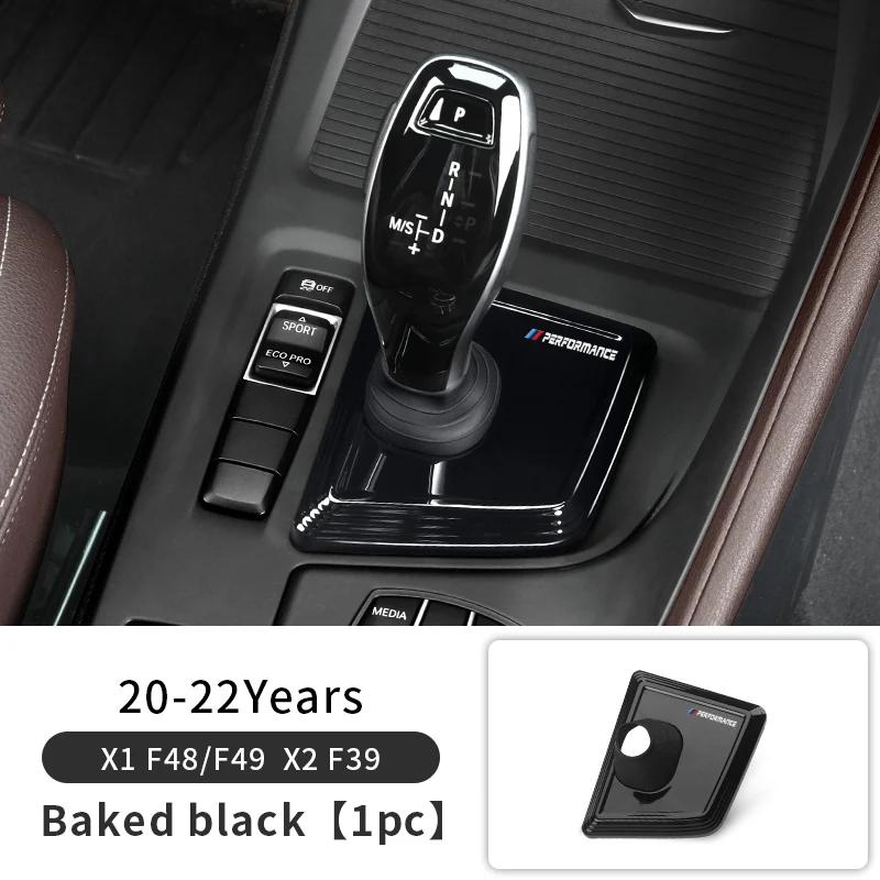 ZUWG9 New For BMW X1 X2 F48 F39 Carbon Black Car Gear Panel Cover Trim Gear Shifter Knob Boot Cover Auto Interior Decoration Acce
