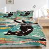 3pcs bedding set Cat Ocean Includes 1 Comforter + 2 Pillowcases, Without Pillow Inserts, Soft Comfortable, Lightweight Breathable012