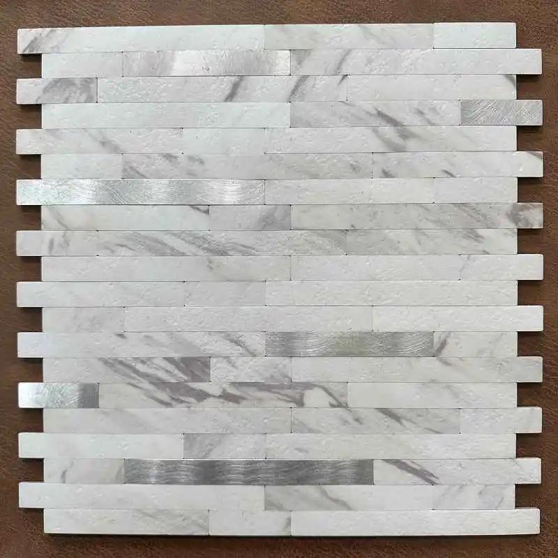 4 шт./лот Мозаичная настенная плитка Отклей и приклей Самоклеящаяся Водонепроницаемая Алюминиевый композит Прямоугольная Кухня Ванная Плитка Фартук 118