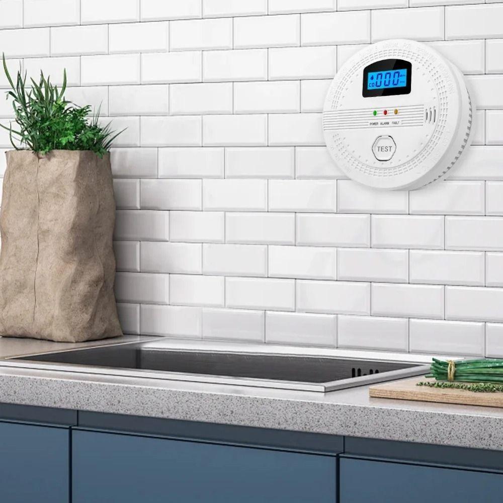 Audible Alarm 2 In 1 CO Smoke Detector LCD Digital Display CO Sensor Home Use