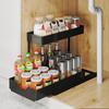 Kitchen Organizer 2 Tier Under Sink Storage  Pull Out Drawer Cabinet Basket   Rack Spice  Shelf