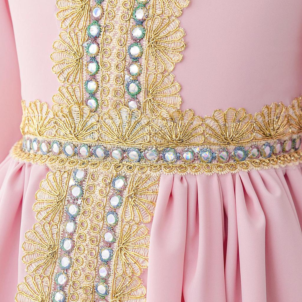 Shein Новое шифоновое дышащее длинное платье-халат для детей с дизайном горячего тиснения