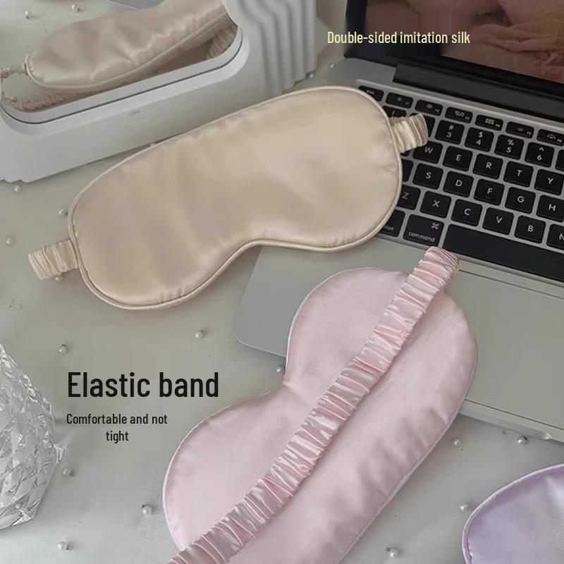 Reversible Anti-Silk Sleep Mask with Earplugs for Light Blocking