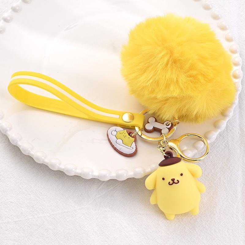 Cute Sanrio Cartoon Keychain: Kuromi & Cinnamoroll Plush Bag Charm
