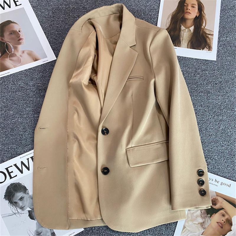 Женский пиджак в корейском стиле, свободного кроя, черный - Приталенный, блейзер маленького размера для весны и осени 2025.