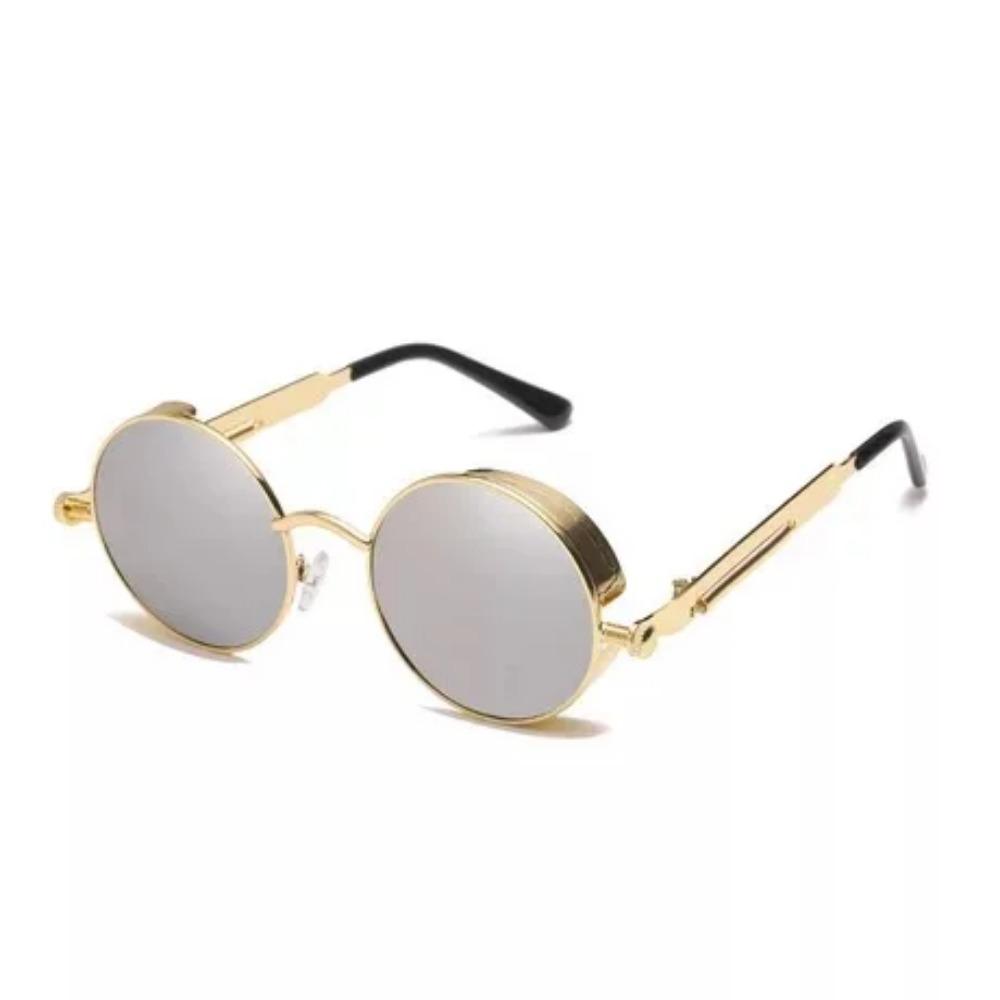 Classic Gothic Steampunk Sunglasses Luxury Brand Designer Men and Women Retro Round Metal Frame Sunglasses UV400