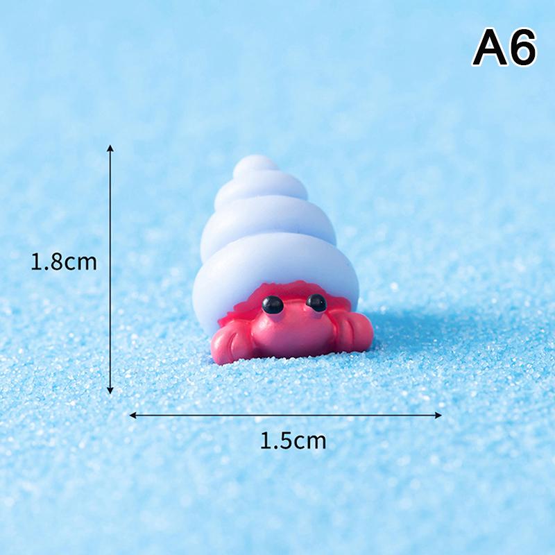 Mini Ocean Figurine Resin Ornaments Cute Marine Life Sea Animals Tiny Statue Aquarium Home Desktop Micro Landscape Decor