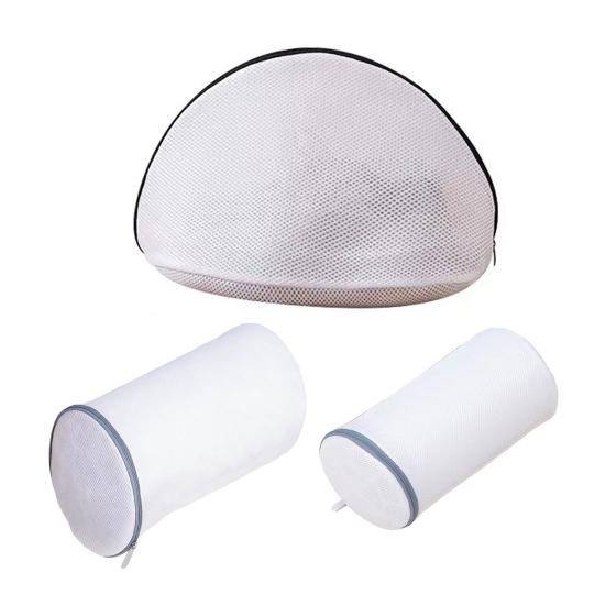 Стирка обуви Сумка на молнии Цилиндрическая форма Двухслойная Прочная сетка Стиральная машина Сеть для стирки обуви