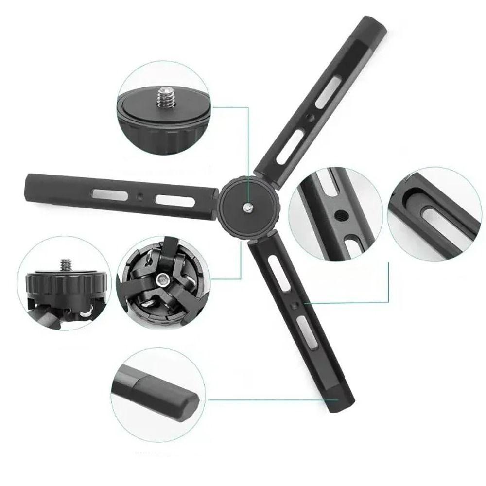 1/4 inch Screw Desktop Stand Tripod Aluminum Alloy Selfie Stick Webcam Tripod Vlogging