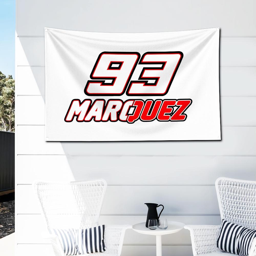 Hot Sale Moto Marquez Marc 93 Flag Polyester Digital Printing Banner For Garage Wall Art Out Door Decoration Car Club Tapestry