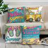 Simple and Cute Throw Pillow Cover, Short Plush Print, Summer Cushion Cover, Home Living Room Sofa Decoration Pillow Cover, Cushion Cover