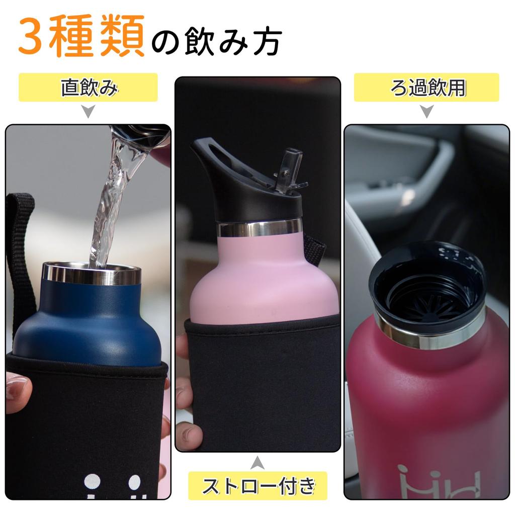 BOONSHAK 1 Liter Water Bottle, Carbonated and Sports Drink Compatible, Keeps Drinks Cold, Carbonated, Lightweight, Easy to Clean, Stainless Steel,