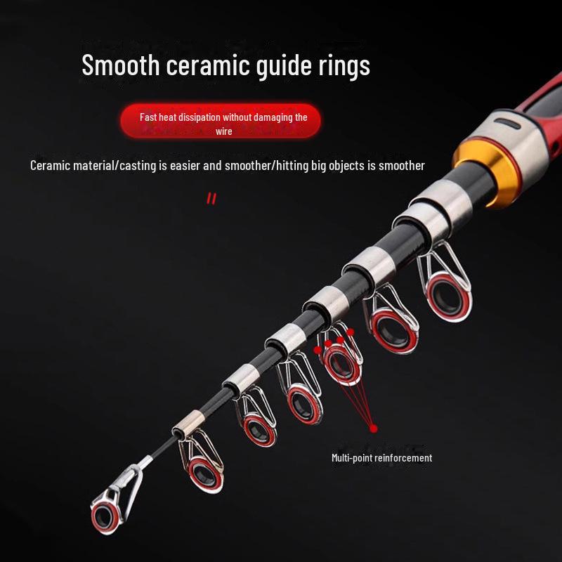 Мини-переносной телескопический набор для морской рыбалки с кастинговым удилищем и приманкой — идеальный вариант для ловли рыбы с высоты птичьего полета.