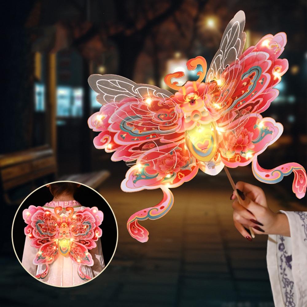 Cartoon Butterfly Wing Lantern Traditional Craft Unfinished Portable Lantern Handmade Blessing Antique Lantern Festival Gift
