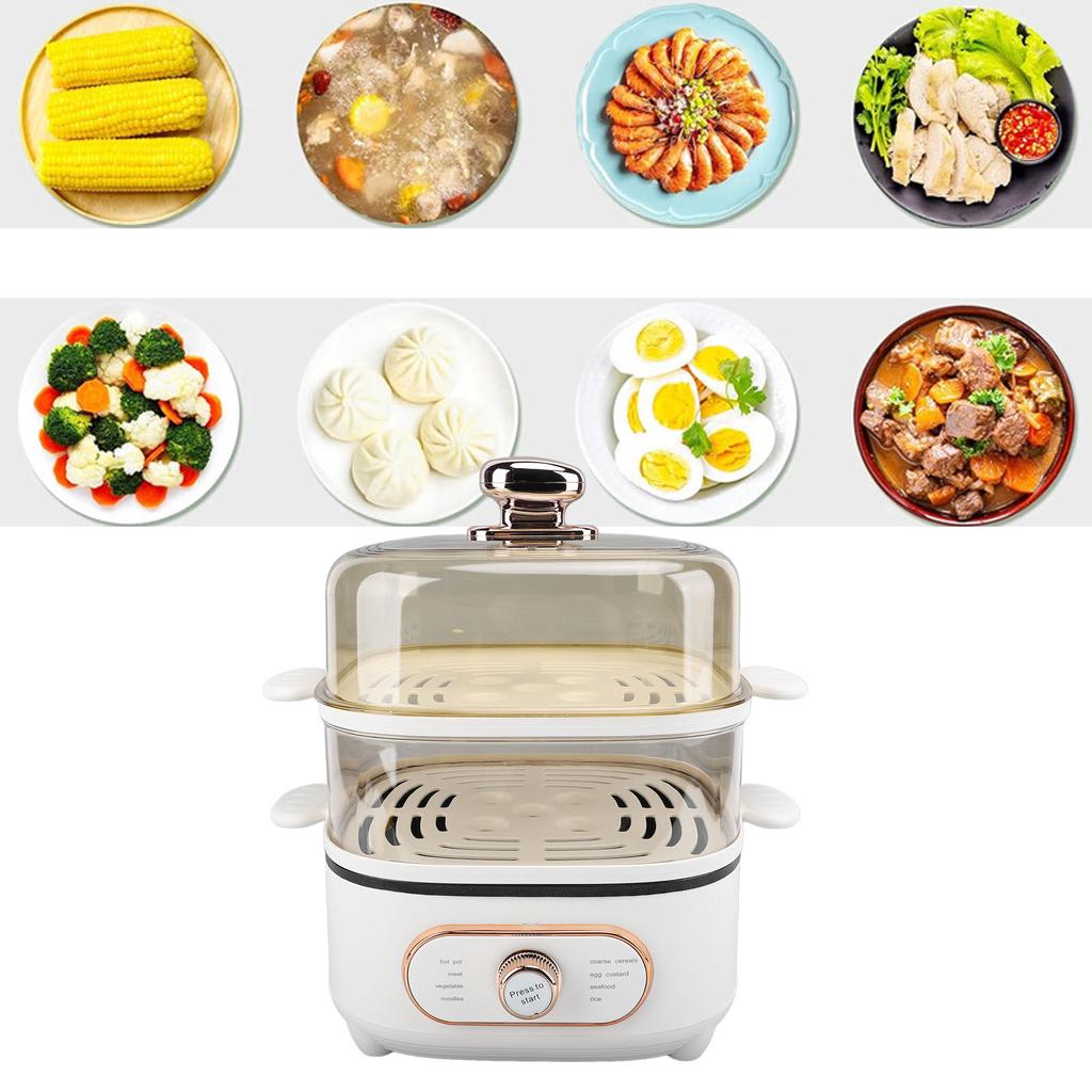 2-уровневая электрическая пароварка 1200 Вт 10,5 л штабелируемая многоцелевая плита электрическая конфорка с функцией приготовления на пару P