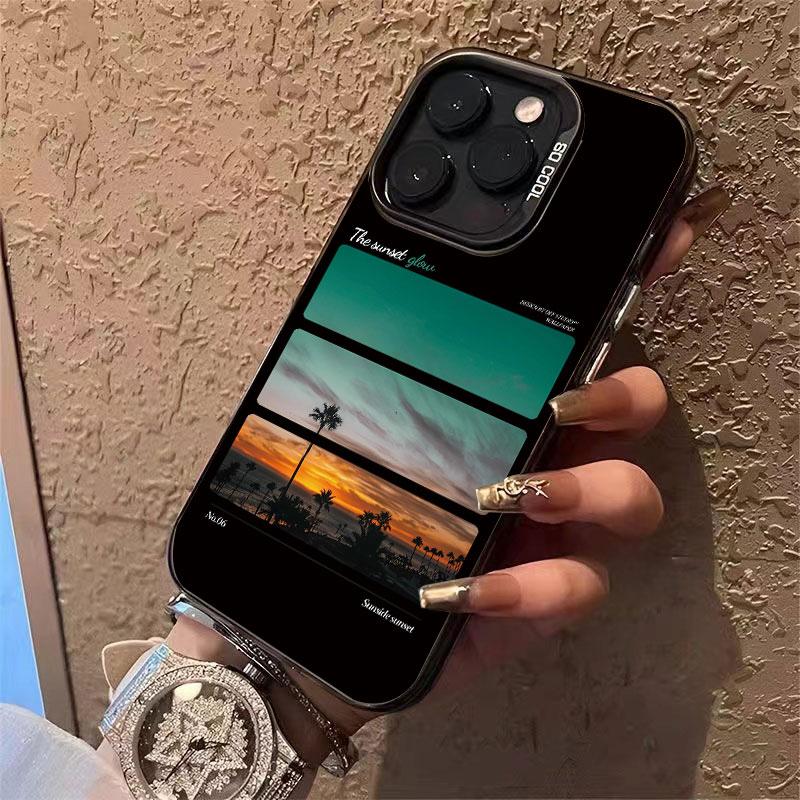 Постер "Городской рассвет" Чехол для телефона Для iPhone 16 15 14 13 12 11 Pro Max X XS XR 7 8 16 Plus SE2 Ударопрочный Силиконовый Мягкий TPU Чехол