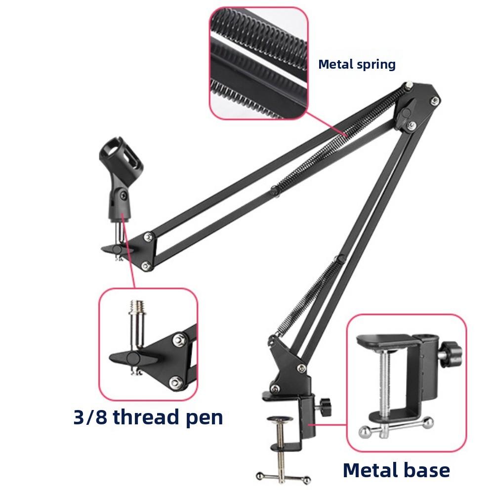 Extendable Microphone Holder Telescopic Bracket Microphone Clamp Microphone Stand  Desk Mount
