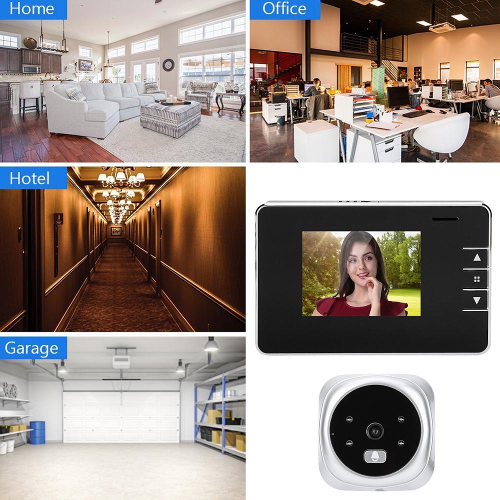 Большой экран 2,8-дюймовый HD-цветной ЖК-экран. Домашний умный дверной звонок, беспроводной видеодверной звонок. Светодиодный индикатор ночного видения. Камера безопасности. Электронный дверной телезритель.