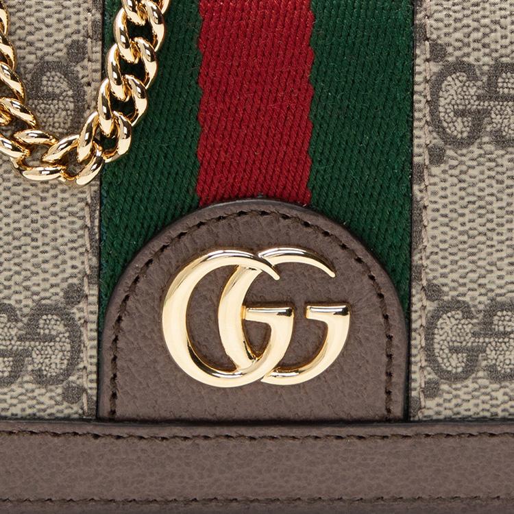 Gucci Сумка через плечо женская Ophidia с полосой Web и кожаной цепочкой 625711-96IWG-8745