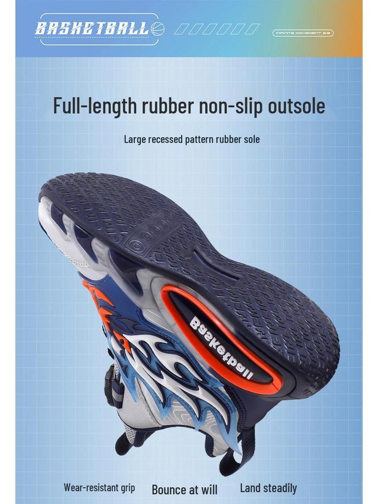 Трендовые кожаные баскетбольные кроссовки для мальчиков Осень/Зима 2025 - Прочные, Нескользящие, Мягкая подошва для детей