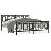 Metal Bed Frame with Headboard and Footboard Black 183 x 213 cm