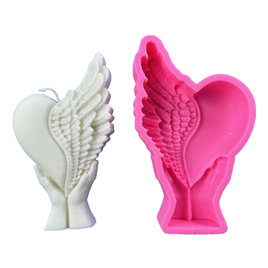 Hands Holding Heart Wing Silicone Mould Candle Molds Love Heart Casting Molds Handmade Resin Molds DIY Baking Molds
