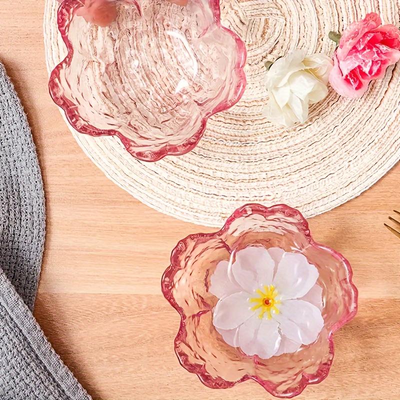 Набор из 6 стеклянных тарелок с японской вишней — элегантный и универсальный для закусок, десертов и декора стола