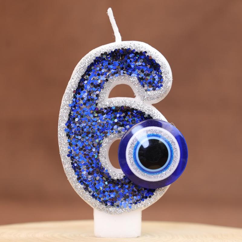 Цифровая свеча для торта на день рождения, украшение для вечеринки, ручная работа, сделай сам, цифровая свеча, дьявольский глаз