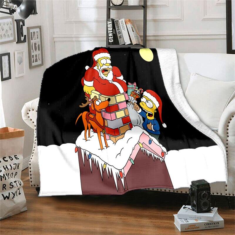 S-Симпсон Мягкий Плюшевый Диван-кровать Покрывало Мультяшное Современное Фланелевое Покрытие Одеяла Печатное Покрывало на Одеяло Подарок Пледы для Пикника