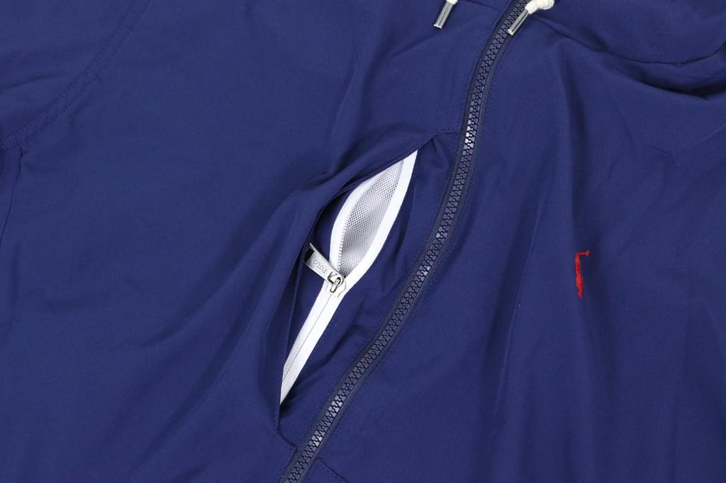 POLO RALPH LAUREN Мужская ветровка на молнии Performance Stretch, темно-синяя, размер L, легкая активная верхняя одежда (01010007)