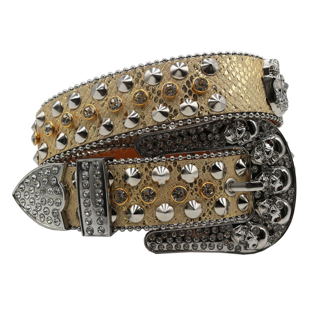 Европейский и американский универсальный женский ремень Женский ремень со стразами и змеиным принтом Женский ремень Полностью бриллиантовый широкий ремень