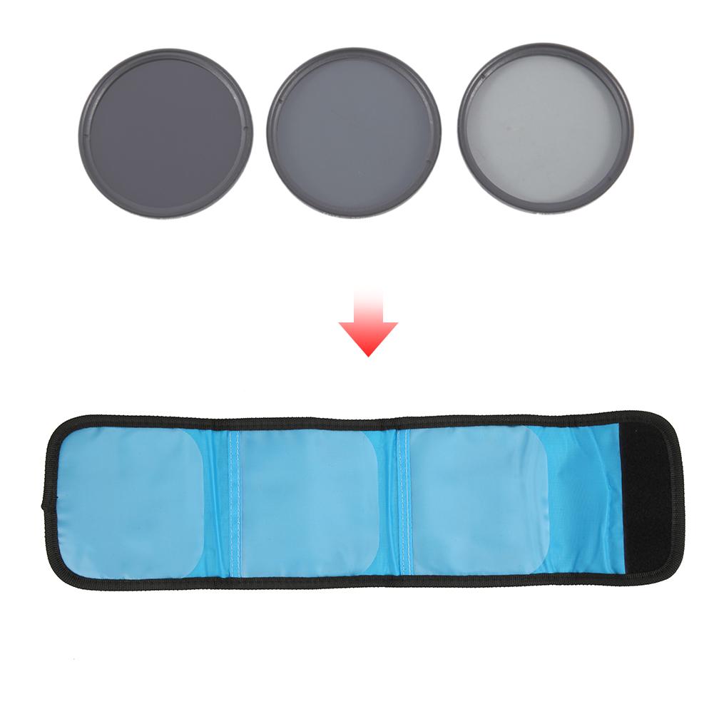 FOTGA Camera Lens 3Pcs Filter Storage Bag Round Square Filter Protector Case Pouch