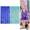 1/5 Packs 1x2m Fringe Rain Curtain Streamers Backdrop Tinsel Foil Fringe Curtains Sparkling Metallic Tassel Wavy Backdrop Curtain Photo Props