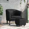 VidaXL Cabriolet Armchair with Footrest, Chair with Backrest, Seat with Armrests, Office Sofa Living Room Bedroom, Black 356491