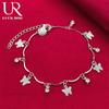 925 Sterling Silver Butterfly AAA Zircon Bracelet Fashion Jewelry