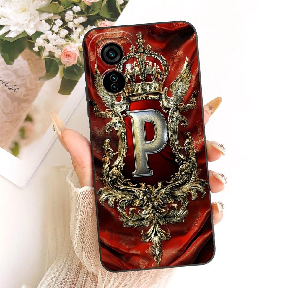 Чехол для Tecno Spark 9 Pro KH7 KH7n Чехол для Tecno Spark 9T Case KH6 Силиконовый Роскошная Корона Мода Буквы от A до Z 2D Расписной Корпус