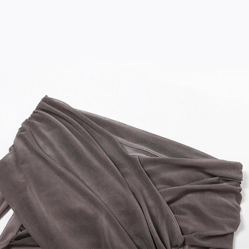 Осенний женский сексуальный повседневный пуловер с одним вырезом и длинными рукавами в стиле тай-дай