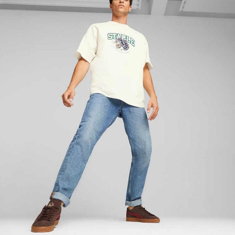 Puma Футболка с круглым вырезом X STAPLE Collaboration SS23, мужские топы, белые 622201-65