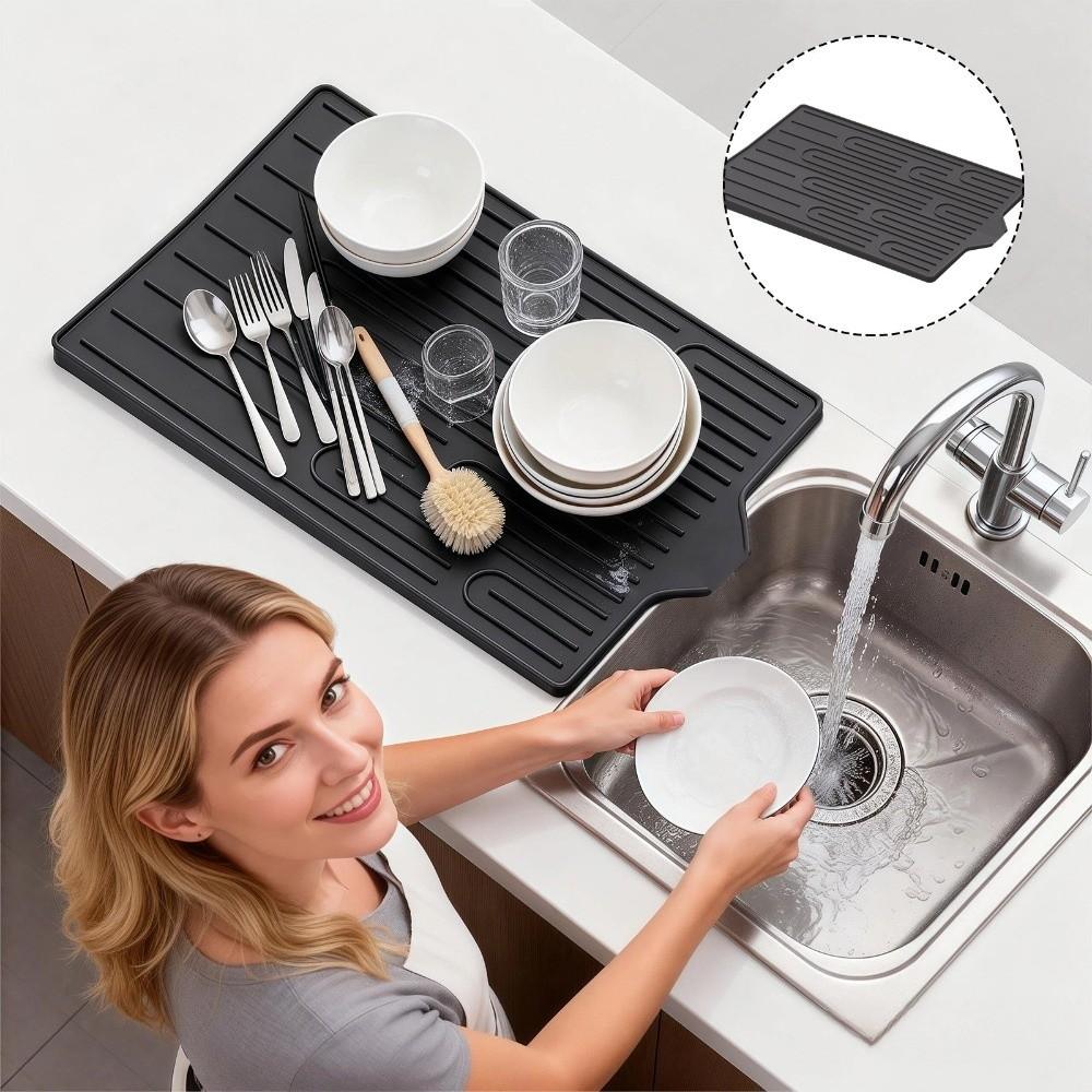 Non-Slip Kitchen Sink Mat Heat Resistant Kitchen Sink Storage Mat Sink Drain Pad  Kitchen